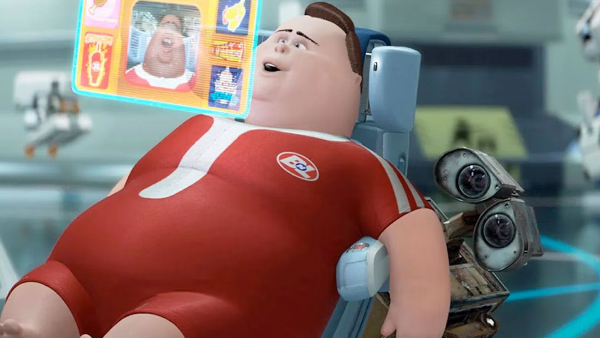 De mensen in Pixars film WALL-E hoeven zich niet in te spannen en zijn geëvolueerd tot consumerende weekdieren - ter illustratie bij blog van Geerhard Bolte van uitgeverij Haystack