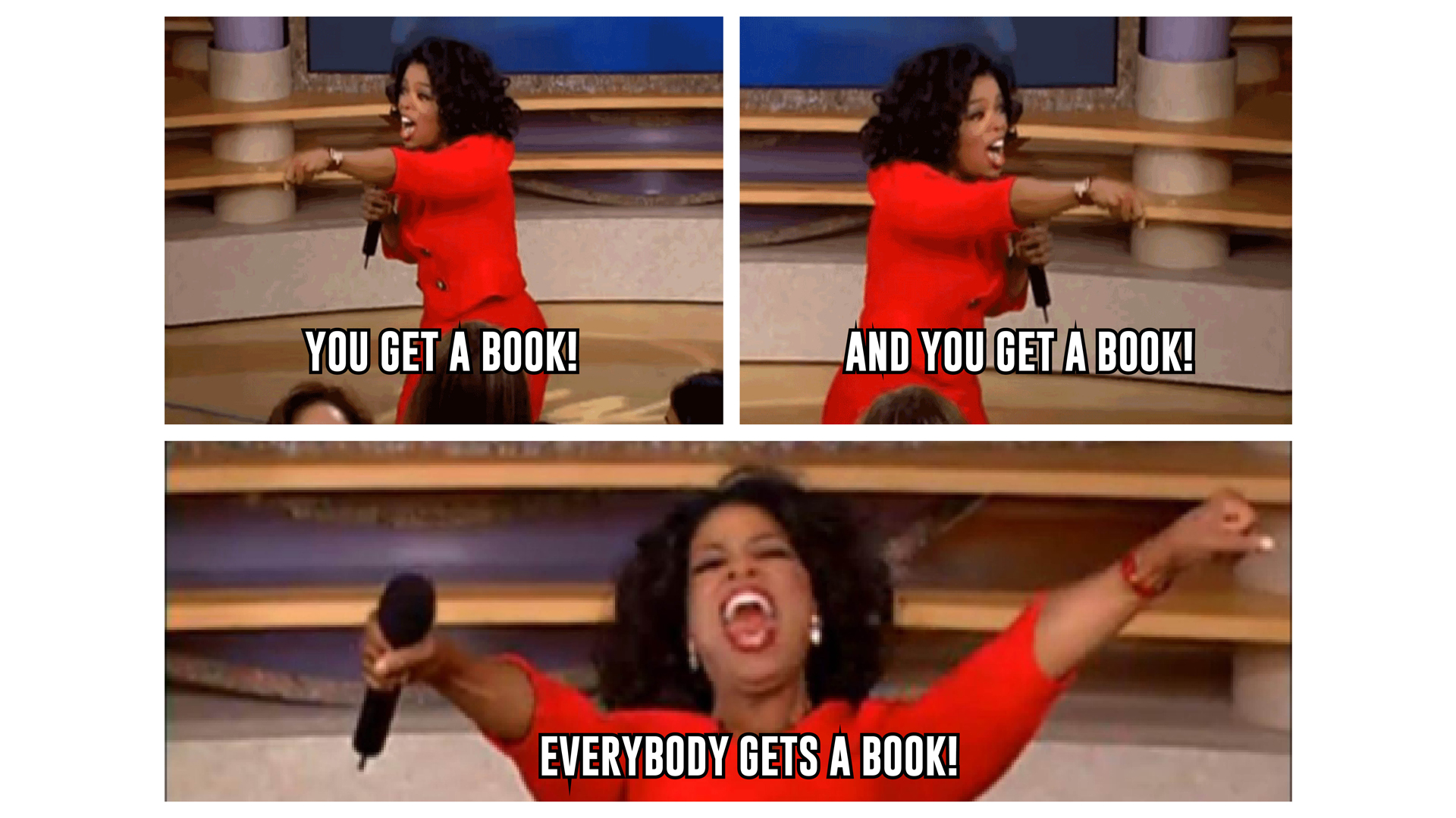 Oprah zegt: jij krijgt een boek, en jij krijgt een boek! Blog Haystack 2024-05